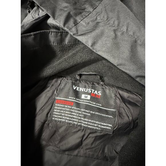 Venustas Heated Jacket Black Womens Medium Fleece Lined Windbreaker No Battery - Picture 3 of 13